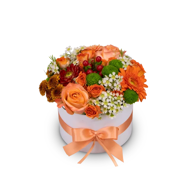 Box of orange flowers